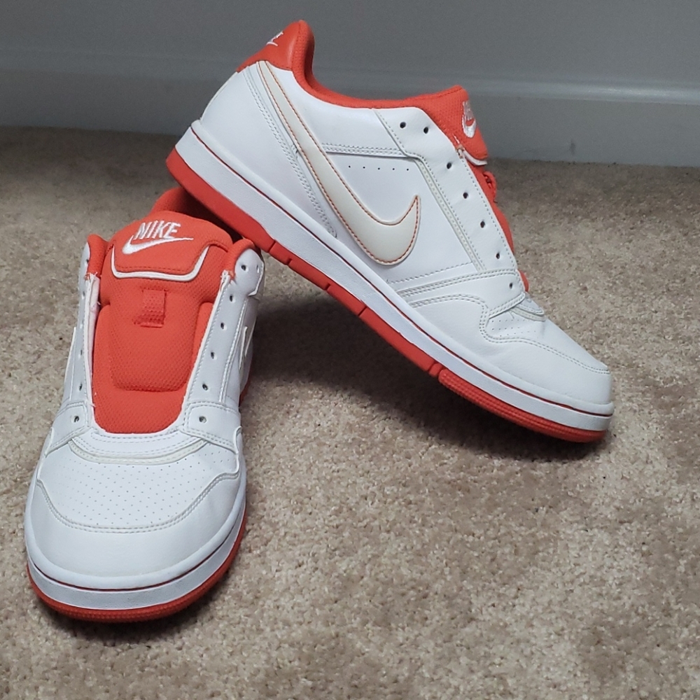NIKE-9- white, orange stitching